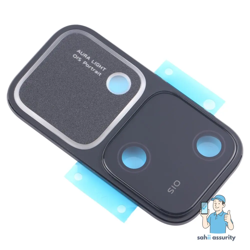 Camera Lens Glass with Frame for Vivo V30 Black